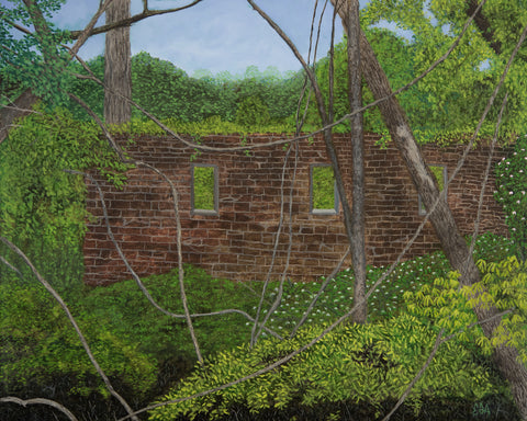 "Mill House Ruins" Original Oil Painting