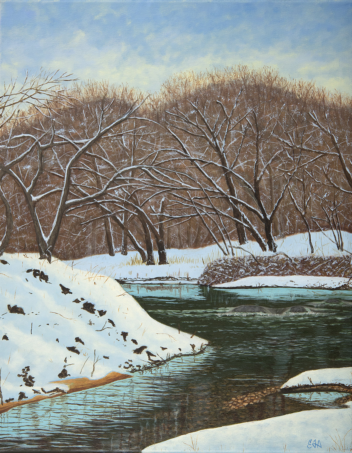 "Rivanna Snow" Original Oil Painting